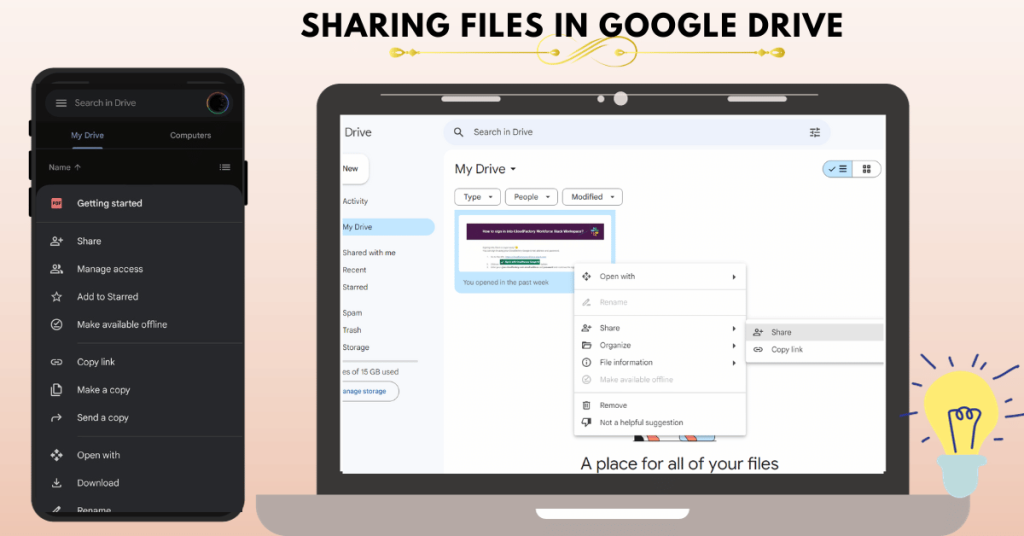sharing files in google drive